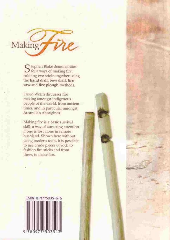 Book Back Cover: Making Fire